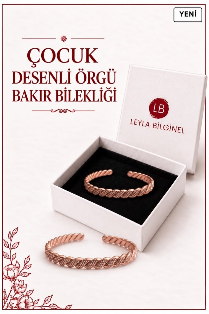 2 ADET ÇOCUK DESENLİ ÖRGÜ BAKIR BİLEKLİĞİ