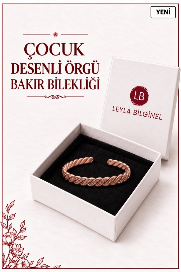 ÇOCUK DESENLİ ÖRGÜ BAKIR BİLEKLİĞİ